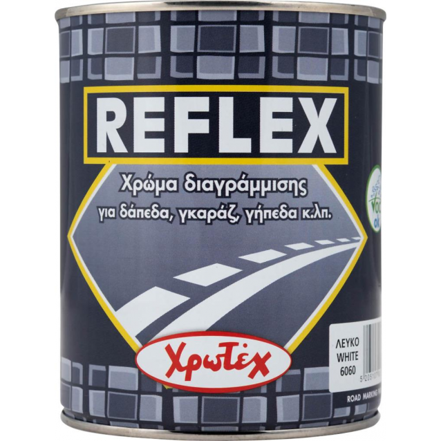ΧΡΩΤΕΧ REFLEX ΧΡΩΜΑ ΔΙΑΓΡΑΜΜΙΣΗΣ 6060 ΛΕΥΚΟ 0.75LT ΧΡΩΤΕΧ REFLEX ΧΡΩΜΑ ΔΙΑΓΡΑΜΜΙΣΗΣ 6060 ΛΕΥΚΟ 0.75LT