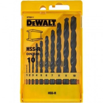 DEWALT ΣΕΤ 10ΤΕΜ. ΤΡΥΠΑΝΙΑ ΜΕΤΑΛΛΟΥ HSS-R (DT5911)