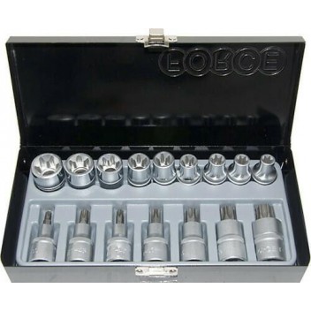 FORCE ΣΕΤ ΚΑΡΥΔΑΚΙΑ 1/2 TORX ΘΗΛΙΚΑ & ΑΡΣΕΝΙΚΑ 16ΤΕΜ (4171)