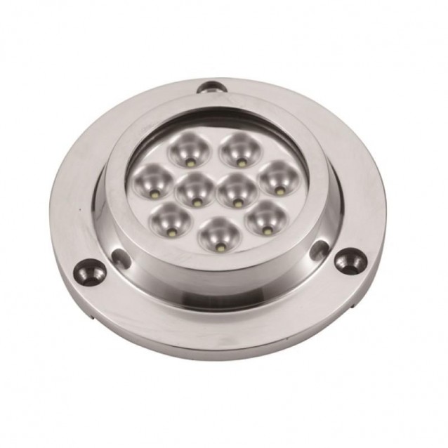 ΦΑΝΑΡΙ ΥΠΟΒΡΥΧΙΟ ΙΝΟΧ SS316 9LED ΜΠΛΕ ΦΩΣ 9x3W (00299-9BU)