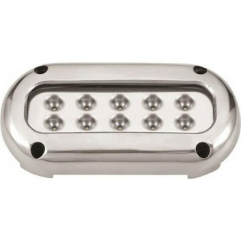 ΦΑΝΑΡΙ ΥΠΟΒΡΥΧΙΟ ΙΝΟΧ SS316 10 LED ΟΒΑΛ ΛΕΥΚΟ ΦΩΣ 10x3W (00298-10WH)