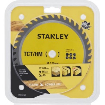 STANLEY ΔΙΣΚΟΣ ΞΥΛΟΥ ΜΕ ΔΟΝΤΙΑ 40 ΤΡΥΠΑ 16MM ΚΑΙ ΔΙΑΜΕΤΡΟ 170MM (STA13125-XJ)