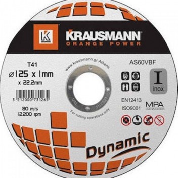 KRAUSMANN ΔΙΣΚΟΣ ΚΟΠΗΣ ΜΕΤΑΛΛΟΥ DYNAMIC INOX 180x1.6x22.2mm 8500rpm