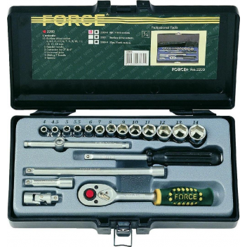 FORCE ΚΑΣΕΤΙΝΑ ΚΑΡΥΔΑΚΙΑ 1/4'' ΣΕΤ 19 ΤΕΜ. (2203)