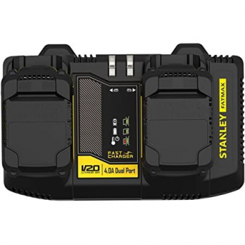 STANLEY FATMAX V20 ΤΑΧΥΦΟΡΤΙΣΤΗΣ ΓΙΑ ΜΠΑΤΑΡΙΕΣ 18V 1,5 -2-4-6 ΑΗ 2 ΘΕΣΕΩΝ (SFMCB24-QW)