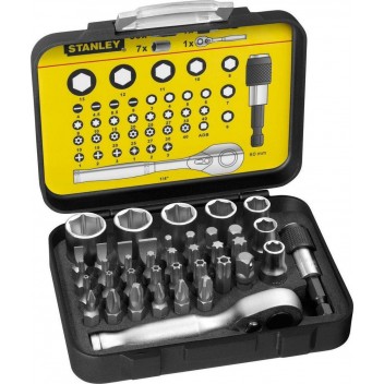 STANLEY ΣΕΤ ΜΥΤΕΣ 1/4'' ΜΕ ΜΑΓΝΗΤΙΚΟΣ ΑΝΤΑΠΤΟΡΑΣ & ΜΙΝΙ ΚΑΣΤΑΝΙΑ 39ΤΕΜ (1-13-906)