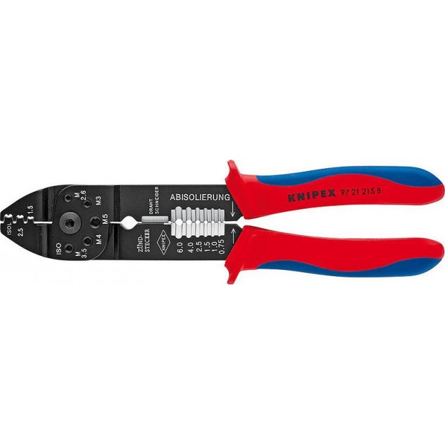 KNIPEX ΓΔΑΡΤΗΣ ΚΑΛΩΔΙΟΥ-ΠΕΝΣΑ ΑΚΡΟΔΕΚΤΩΝ 215 MM ANOIXTOY ΤΥΠΟΥ 0,5-2,5mm (9721215B)
