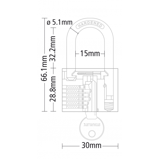 STANLEY ΛΟΥΚΕΤΟ ΟΡΕΙΧΑΛΚΙΝΟ ΜΕ ΜΑΚΡΥ ΚΡΙΚΟ 30ΜΜ (S742-042)