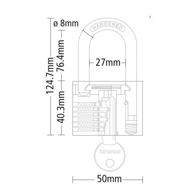 STANLEY ΛΟΥΚΕΤΟ ΟΡΕΙΧΑΛΚΙΝΟ ΜΕ ΜΑΚΡΥ ΚΡΙΚΟ 50ΜΜ (S742-044)