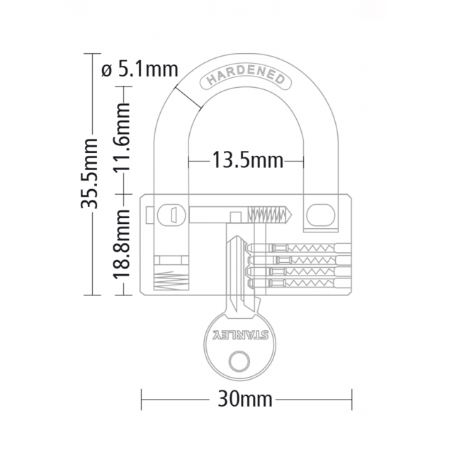 STANLEY ΛΟΥΚΕΤΟ ΟΡΕΙΧΑΛΚΙΝΟ ΚΥΛΙΝΔΡΙΚΟ 30ΜΜ (S742-045)
