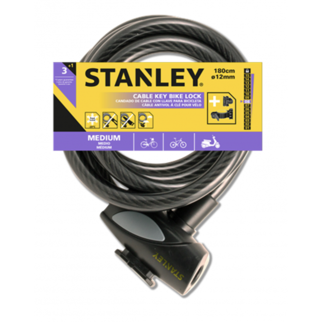 STANLEY ΚΛΕΙΔΑΡΙΑ ΠΟΔΗΛΑΤΟΥ ΜΕ 3 ΚΛΕΙΔΙΑ 12mmX180cm (S755-202)