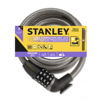 STANLEY ΚΛΕΙΔΑΡΙΑ ΠΟΔΗΛΑΤΟΥ ΜΕ ΣΥΝΔΥΑΣΜΟ 4 ΨΗΦΙΩΝ 12mmX180cm (S755-204)