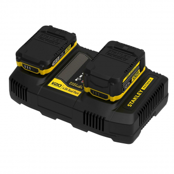 STANLEY FATMAX V20 ΤΑΧΥΦΟΡΤΙΣΤΗΣ ΓΙΑ ΜΠΑΤΑΡΙΕΣ 18V 1,5 -2-4-6 ΑΗ 2 ΘΕΣΕΩΝ (SFMCB24-QW)