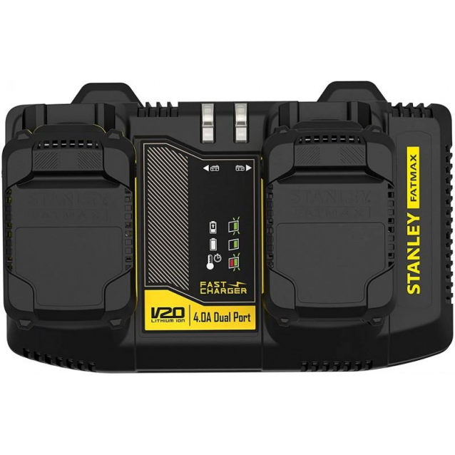 STANLEY FATMAX V20 ΤΑΧΥΦΟΡΤΙΣΤΗΣ ΓΙΑ ΜΠΑΤΑΡΙΕΣ 18V 1,5 -2-4-6 ΑΗ 2 ΘΕΣΕΩΝ (SFMCB24-QW)