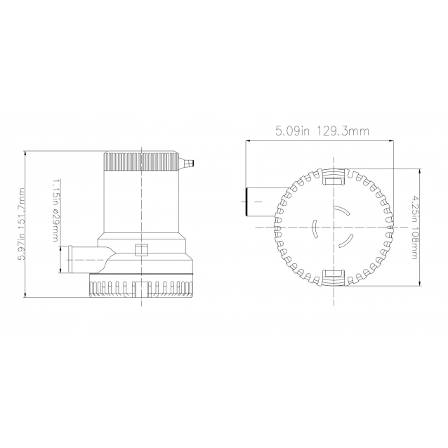 OCEAN PUMPS ΑΝΤΛΙΑ ΣΕΝΤΙΝΑΣ 12V 2000GPH (01817-200012)